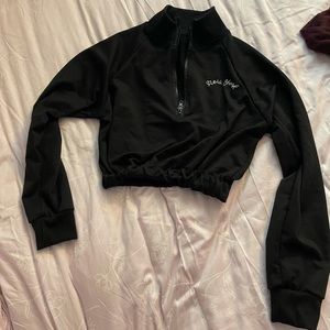 Quarter Zip Crop Sweatshirt